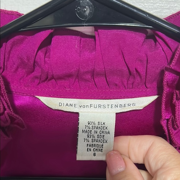 Diane Von Furstenberg Fuchsia Silk Blouse - Picture 2 of 7